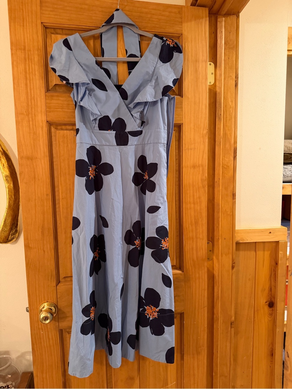 kate spade Light Blue Midi Dress with Navy Floral Print